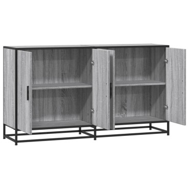 vidaXL Sideboard Grey Sonoma 134x35x76cm Ξύλινο μηχανουργικό ξύλο 1 τεμ.