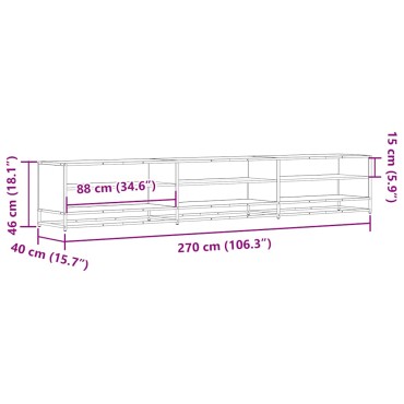 vidaXL Ντουλάπι τηλεόρασης Sonoma Oak 270x40x46cm Κατασκευασμένο ξύλο