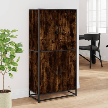 vidaXL Highboard Καπνιστή δρυς 68x35x139cm Κατασκευασμένο ξύλο 1 τεμ.