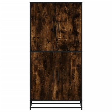 vidaXL Highboard Καπνιστή δρυς 68x35x139cm Κατασκευασμένο ξύλο 1 τεμ.