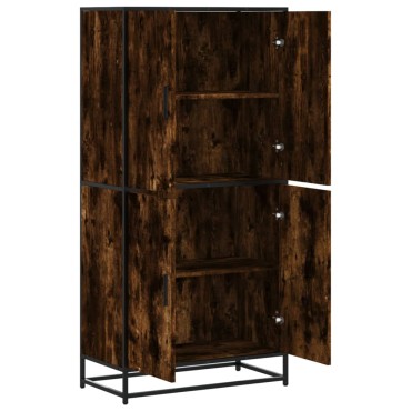 vidaXL Highboard Καπνιστή δρυς 68x35x139cm Κατασκευασμένο ξύλο 1 τεμ.