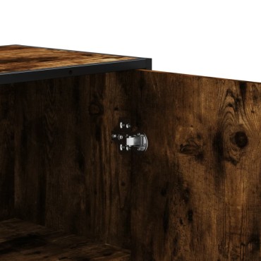 vidaXL Highboard Καπνιστή δρυς 68x35x139cm Κατασκευασμένο ξύλο 1 τεμ.