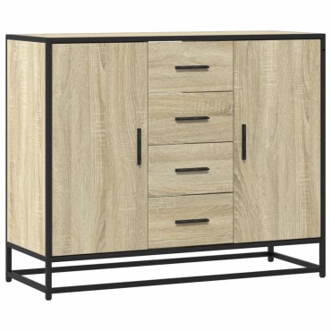 vidaXL Sideboard Sonoma Oak 92x35x76cm Κατασκευασμένο ξύλο 1 τεμ.