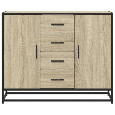 vidaXL Sideboard Sonoma Oak 92x35x76cm Κατασκευασμένο ξύλο 1 τεμ.
