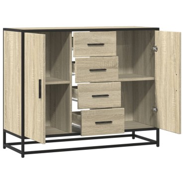 vidaXL Sideboard Sonoma Oak 92x35x76cm Κατασκευασμένο ξύλο 1 τεμ.