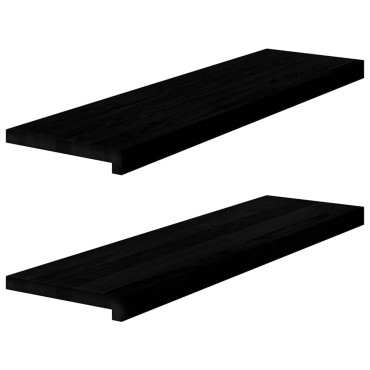 vidaXL Πέλματα Σκάλας 2 τεμάχια Σκούρο καφέ 90x30x2 cm Ξύλο μασίφ δρυς