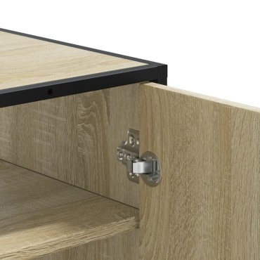 vidaXL Ντουλάπι παπουτσιών Sonoma Oak Κατασκευασμένο ξύλο και μέταλλο 75x38x97,5 cm