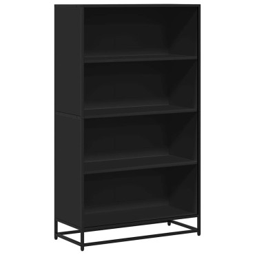 vidaXL Βιβλιοθήκη Μαύρο 80,5x35x139cm Ξύλινη κατασκευή 1 τεμ.