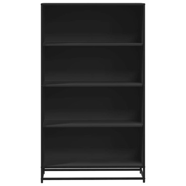 vidaXL Βιβλιοθήκη Μαύρο 80,5x35x139cm Ξύλινη κατασκευή 1 τεμ.