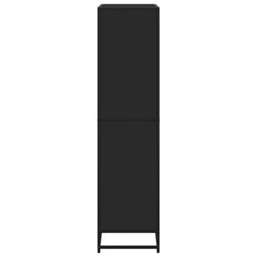 vidaXL Βιβλιοθήκη Μαύρο 80,5x35x139cm Ξύλινη κατασκευή 1 τεμ.