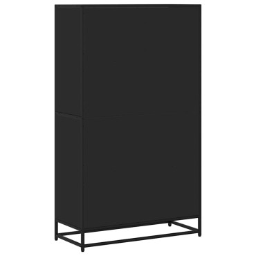 vidaXL Βιβλιοθήκη Μαύρο 80,5x35x139cm Ξύλινη κατασκευή 1 τεμ.