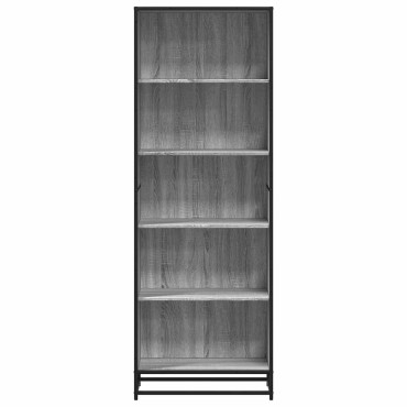 vidaXL Βιβλιοθήκη Γκρι Sonoma 60x35x170,5cm Ξύλινη κατασκευή 1 τεμ.