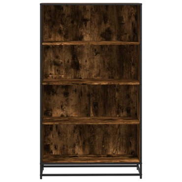 vidaXL Βιβλιοθήκη καπνιστή βελανιδιά 80,5x35x139cm Ξύλινη κατασκευή 1 τεμ.