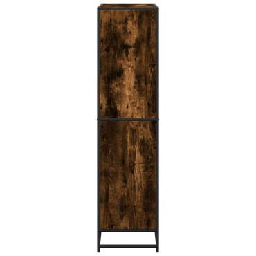 vidaXL Βιβλιοθήκη καπνιστή βελανιδιά 80,5x35x139cm Ξύλινη κατασκευή 1 τεμ.
