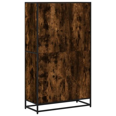 vidaXL Βιβλιοθήκη καπνιστή βελανιδιά 80,5x35x139cm Ξύλινη κατασκευή 1 τεμ.