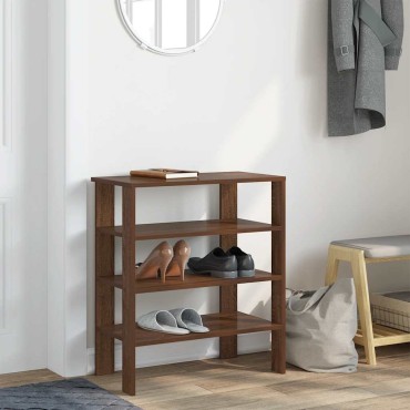 vidaXL Ράφι παπουτσιών καφέ δρυς 61x32x70cm Κατασκευασμένο ξύλο