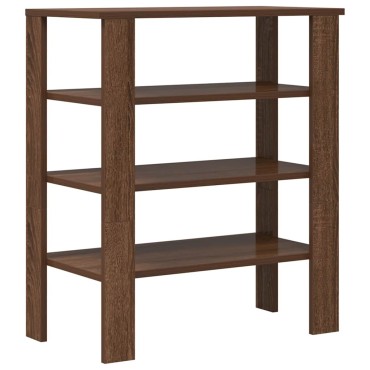 vidaXL Ράφι παπουτσιών καφέ δρυς 61x32x70cm Κατασκευασμένο ξύλο
