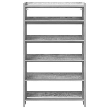 Ράφι παπουτσιών vidaXL Γκρι Sonoma 60x25x100cm Κατασκευασμένο ξύλο