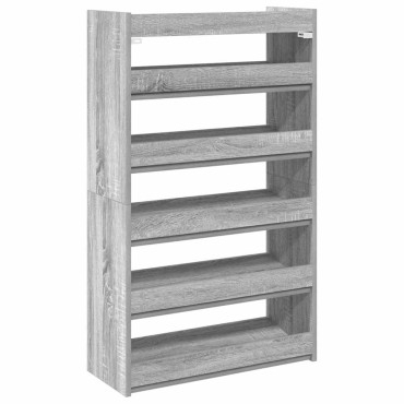 Ράφι παπουτσιών vidaXL Γκρι Sonoma 60x25x100cm Κατασκευασμένο ξύλο
