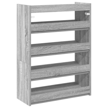 Ράφι παπουτσιών vidaXL Γκρι Sonoma 60x25x81cm Κατασκευασμένο ξύλο