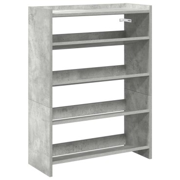 Ράφι παπουτσιών vidaXL Γκρι μπετόν 60x25x81cm Κατασκευασμένο ξύλο