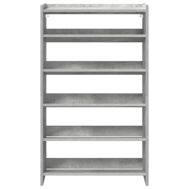 Ράφι παπουτσιών vidaXL Γκρι μπετόν 60x25x81cm Κατασκευασμένο ξύλο