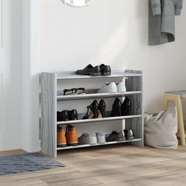 Ράφι παπουτσιών vidaXL Γκρι Sonoma 80x25x62cm Κατασκευασμένο ξύλο