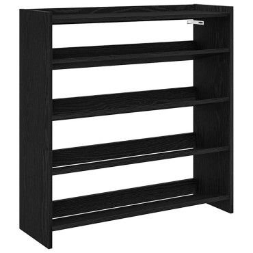 Ράφι παπουτσιών vidaXL Μαύρο 80x25x81 cm Κατασκευασμένο ξύλο