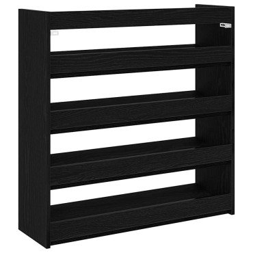 Ράφι παπουτσιών vidaXL Μαύρο 80x25x81cm Κατασκευασμένο ξύλο