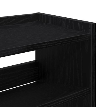 Ράφι παπουτσιών vidaXL Μαύρο 80x25x81cm Κατασκευασμένο ξύλο