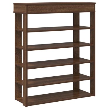 vidaXL Ράφι παπουτσιών καφέ δρυς 80x30x98cm Κατασκευασμένο ξύλο