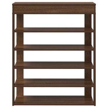 vidaXL Ράφι παπουτσιών καφέ δρυς 80x30x98cm Κατασκευασμένο ξύλο