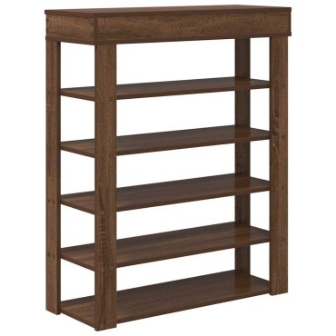 vidaXL Ράφι παπουτσιών καφέ δρυς 80x30x98cm Κατασκευασμένο ξύλο