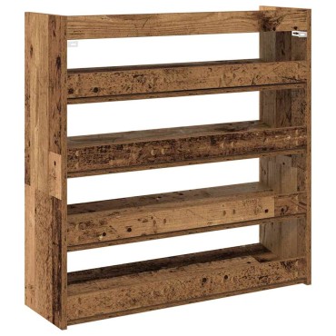 Ράφι παπουτσιών vidaXL Παλιό ξύλο 80x25x81cm Κατασκευασμένο ξύλο