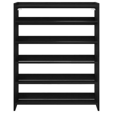 Ράφι παπουτσιών vidaXL Μαύρο 80x25x100cm Κατασκευασμένο ξύλο