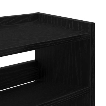 Ράφι παπουτσιών vidaXL Μαύρο 80x25x100cm Κατασκευασμένο ξύλο
