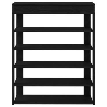 Ράφι παπουτσιών vidaXL Μαύρο 80x30x98cm Κατασκευασμένο ξύλο