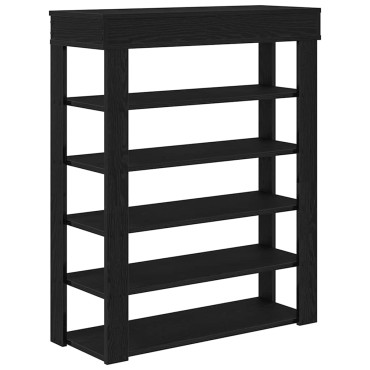 Ράφι παπουτσιών vidaXL Μαύρο 80x30x98cm Κατασκευασμένο ξύλο