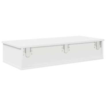 vidaXL Ράφι τοίχου με συρτάρια Λευκό 80x34x17cm Κατασκευασμένο ξύλο 1 τεμ.