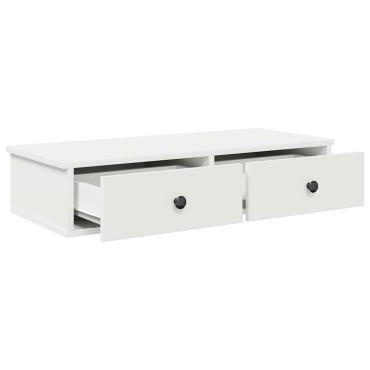 vidaXL Ράφι τοίχου με συρτάρια Λευκό 80x34x17cm Κατασκευασμένο ξύλο 1 τεμ.
