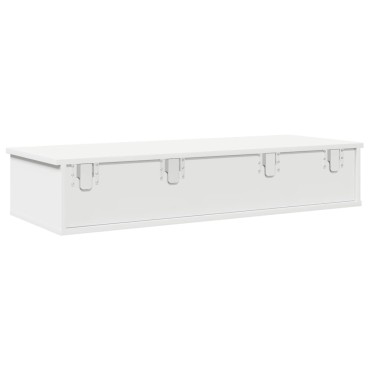 vidaXL Ράφι τοίχου με συρτάρια Λευκό 100x37,5x19cm Ξύλινη κατασκευή 1 τεμ.