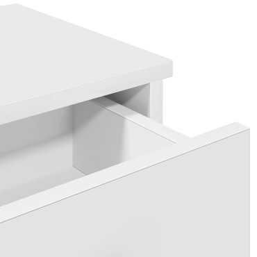 vidaXL Ράφι τοίχου με συρτάρια Λευκό 100x37,5x19cm Ξύλινη κατασκευή 1 τεμ.