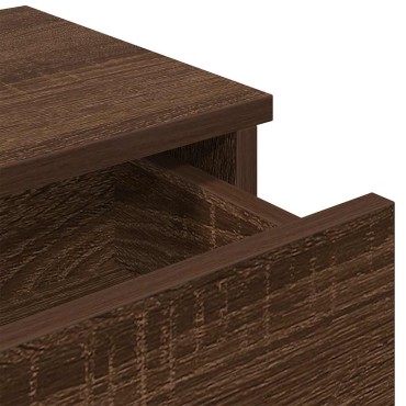 vidaXL Ράφι τοίχου με συρτάρια καφέ δρυς 100x37,5x19cm Ξύλο μηχανής 1 τεμ.