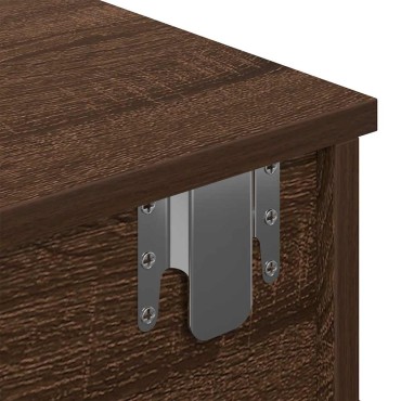 vidaXL Ράφι τοίχου με συρτάρια καφέ δρυς 100x37,5x19cm Ξύλο μηχανής 1 τεμ.