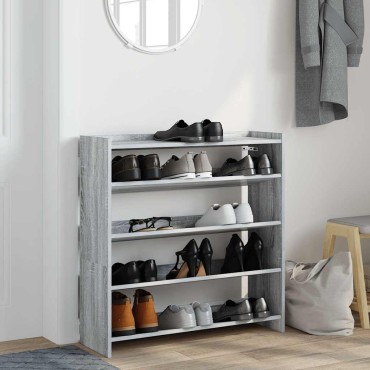 Ράφι παπουτσιών vidaXL Γκρι Sonoma 80x25x81cm Κατασκευασμένο ξύλο