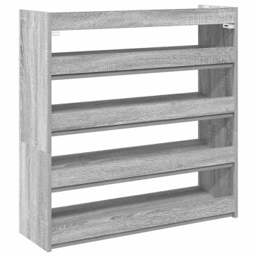 Ράφι παπουτσιών vidaXL Γκρι Sonoma 80x25x81cm Κατασκευασμένο ξύλο