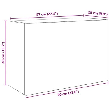 vidaXL ντουλάπι τοίχου μπάνιου μαύρο 60x25x40cm κατασκευασμένο ξύλο