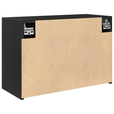 vidaXL ντουλάπι τοίχου μπάνιου μαύρο 60x25x40cm κατασκευασμένο ξύλο