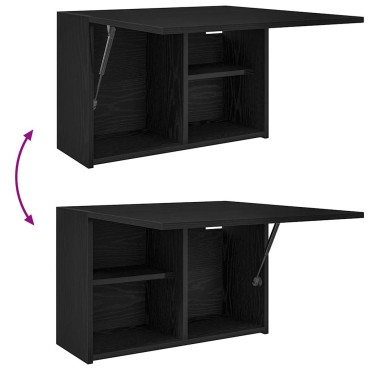vidaXL ντουλάπι τοίχου μπάνιου μαύρο 60x25x40cm κατασκευασμένο ξύλο