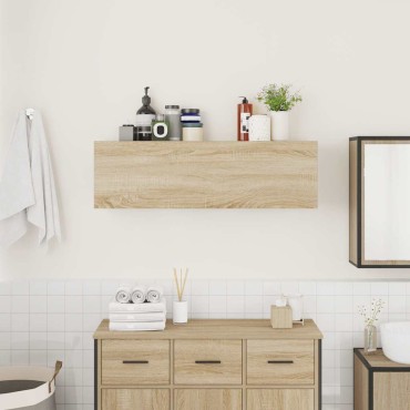 vidaXL Ντουλάπι τοίχου μπάνιου Sonoma Oak 100x25x30cm 1 τεμ.